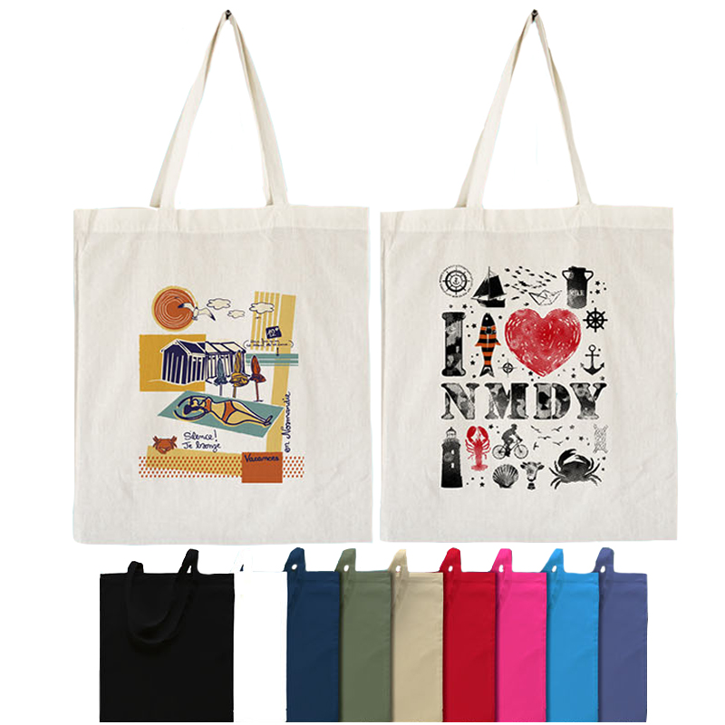 Tote bags colorés avec impression