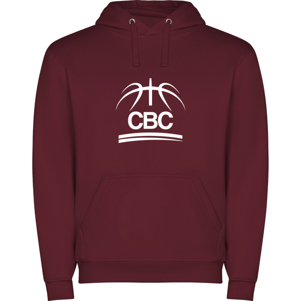 Sweat couleur bordeaux avec impression "CBC"